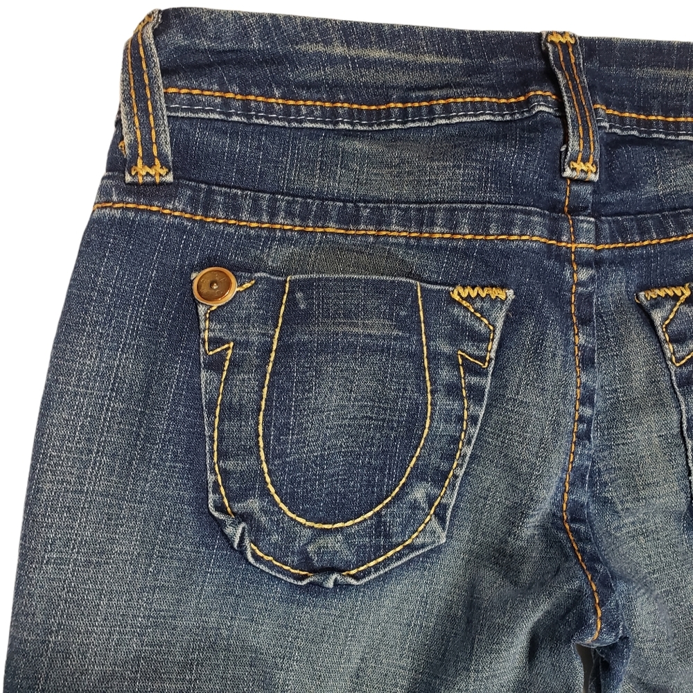 True Religion Jeans Size 31. Button Fly Low Rise Flare Thick Stitch - Picture 8 of 16